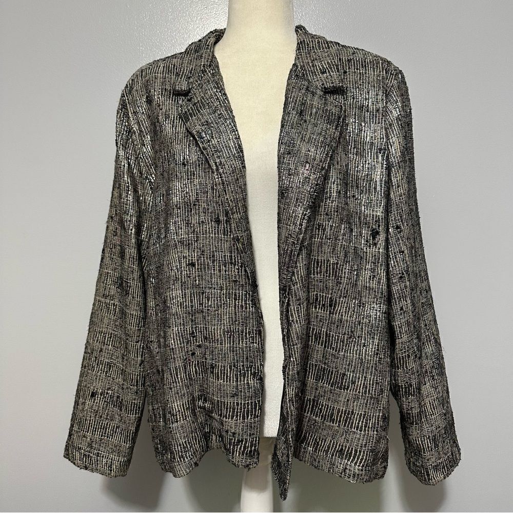 Vintage CHICO'S Silver Metallic Blazer Chico size 2 (L)